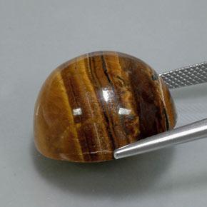 Натуральный коричневый tiger's eye 36,50 карата огранка круг, непрозрачный