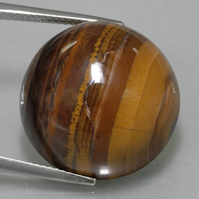 Натуральный коричневый tiger's eye 36,89 карата огранка круг, непрозрачный