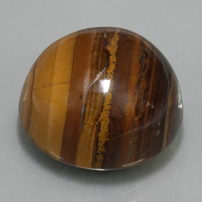 Натуральный коричневый tiger's eye 36,89 карата огранка круг, непрозрачный
