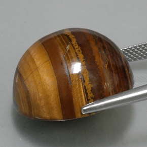 Натуральный коричневый tiger's eye 36,89 карата огранка круг, непрозрачный