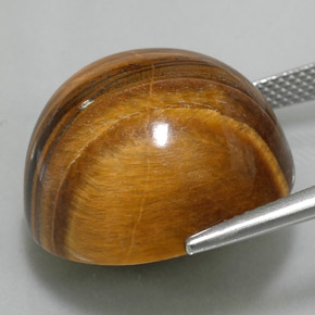 Натуральный коричневый tiger's eye 37,11 карата огранка круг, непрозрачный