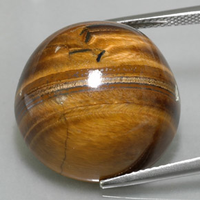 Натуральный коричневый tiger's eye 37,40 карата огранка круг, непрозрачный
