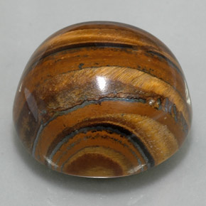 Натуральный коричневый tiger's eye 39,11 карата огранка круг, непрозрачный