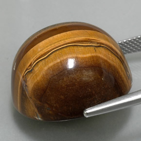 37.23 карата, натуральный Золотисто-коричневый Тигровый глаз, Огранка Круг, Непрозрачный