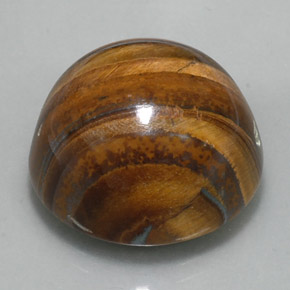 Натуральный коричневый tiger's eye 36,56 карата огранка круг, непрозрачный