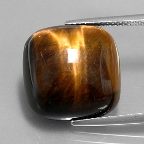 Натуральный коричневый tiger's eye 13,38 карата подушка крой, непрозрачный