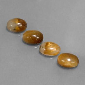 Натуральный коричневый tiger's eye 7,27 карата огранка овал, непрозрачный