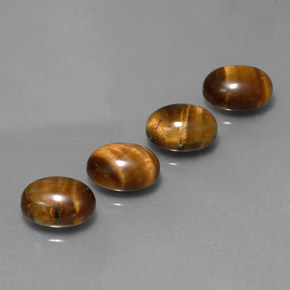  карата, натуральный Золотисто-коричневый Тигровый глаз, Огранка Овал, Непрозрачный