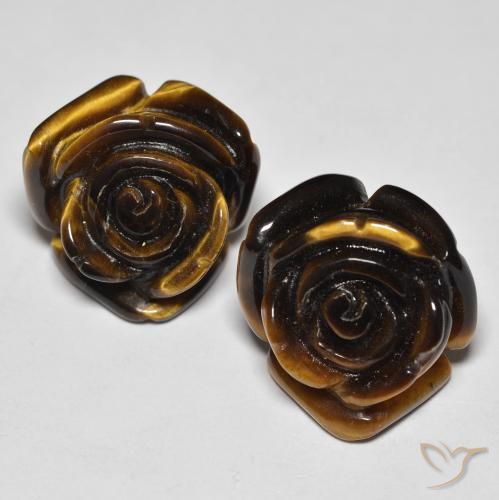 Натуральный коричневый tiger's eye 25,60 карата цветочная огранка, непрозрачный