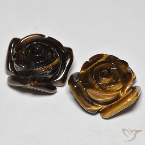 Натуральный коричневый tiger's eye 25,60 карата цветочная огранка, непрозрачный