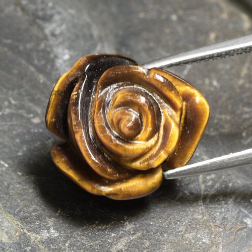 Натуральный коричневый tiger's eye 10,21 карата цветочная огранка, непрозрачный