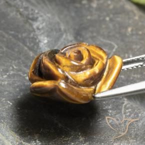 Натуральный коричневый tiger's eye 10,21 карата цветочная огранка, непрозрачный