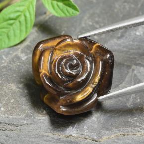 Натуральный коричневый tiger's eye 12,56 карата цветочная огранка, непрозрачный