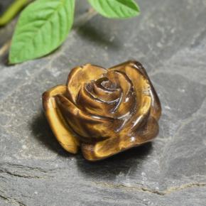 Натуральный коричневый tiger's eye 12,56 карата цветочная огранка, непрозрачный