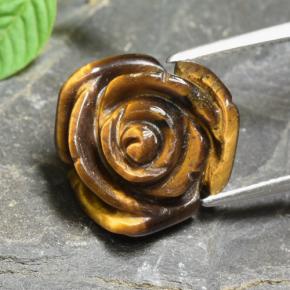 Натуральный коричневый tiger's eye 10,74 карата цветочная огранка, непрозрачный