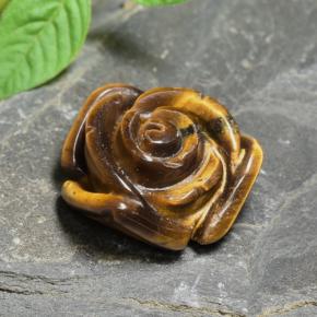 Натуральный коричневый tiger's eye 10,74 карата цветочная огранка, непрозрачный