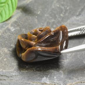 Натуральный коричневый tiger's eye 10,74 карата цветочная огранка, непрозрачный