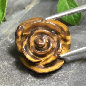 Натуральный коричневый tiger's eye 11,12 карата цветочная огранка, непрозрачный