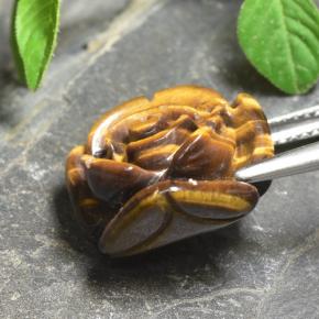 Натуральный коричневый tiger's eye 11,12 карата цветочная огранка, непрозрачный