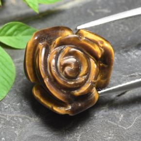 Натуральный коричневый tiger's eye 11,92 карата цветочная огранка, непрозрачный