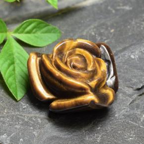 Натуральный коричневый tiger's eye 11,92 карата цветочная огранка, непрозрачный