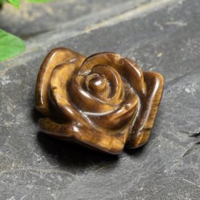 Натуральный коричневый tiger's eye 12,09 карата цветочная огранка, непрозрачный