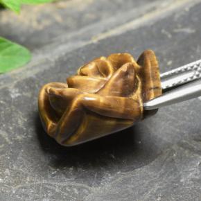 Натуральный коричневый tiger's eye 12,09 карата цветочная огранка, непрозрачный