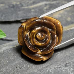 Натуральный коричневый tiger's eye 10,88 карата цветочная огранка, непрозрачный