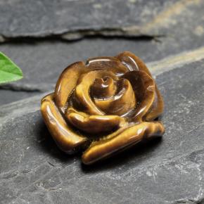 Натуральный коричневый tiger's eye 10,88 карата цветочная огранка, непрозрачный