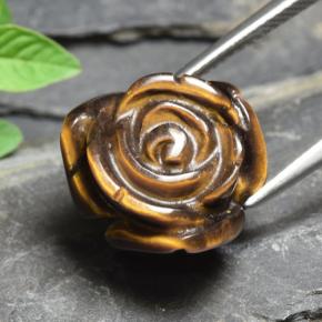 Натуральный коричневый tiger's eye 11,54 карата цветочная огранка, непрозрачный
