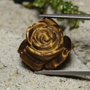 Натуральный коричневый tiger's eye 11,39 карата цветочная огранка, непрозрачный