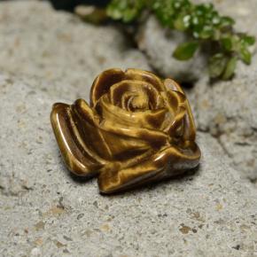 Натуральный коричневый tiger's eye 11,39 карата цветочная огранка, непрозрачный