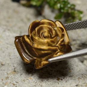 Натуральный коричневый tiger's eye 11,39 карата цветочная огранка, непрозрачный