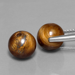  карата, натуральный Золотисто-коричневый Тигровый глаз, Сфера / Шар, Непрозрачный