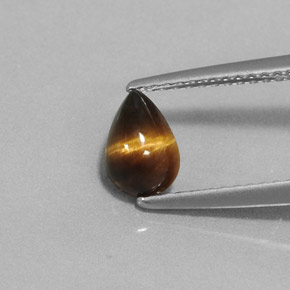 Натуральный коричневый tiger's eye 0,70 карата форма груши, непрозрачный