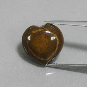 Натуральный коричневый tiger's eye 9,02 карата форма сердца, непрозрачный