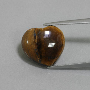 Натуральный коричневый tiger's eye 9,47 карата форма сердца, непрозрачный