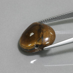 Натуральный коричневый tiger's eye 9,47 карата форма сердца, непрозрачный