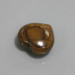 Натуральный коричневый tiger's eye 8,46 карата форма сердца, непрозрачный