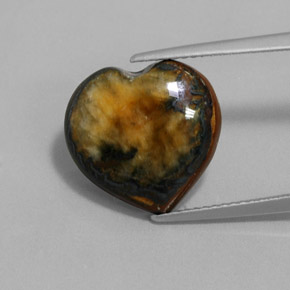 Натуральный коричневый tiger's eye 9,68 карата форма сердца, непрозрачный