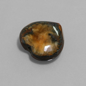 Натуральный коричневый tiger's eye 9,68 карата форма сердца, непрозрачный