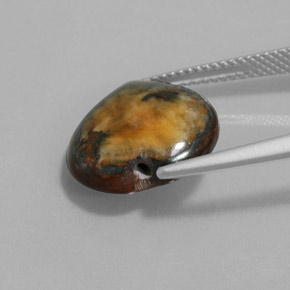 Натуральный коричневый tiger's eye 9,68 карата форма сердца, непрозрачный