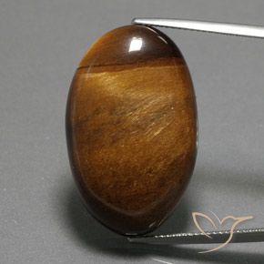 34.98ct Натуральный Темно-коричневая коричневая Тигриный Глаз, Овал, Непрозрачный