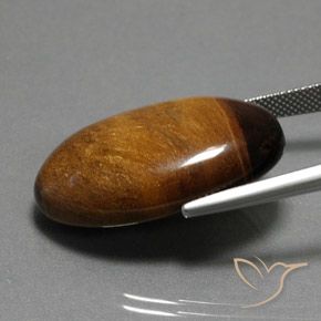 34.98 карата, натуральный Темно-коричневая коричневая Тигровый глаз, Овал, Непрозрачный