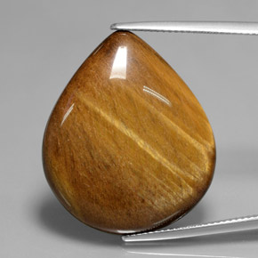 Натуральный коричневый tiger's eye 30,37 карата форма груши, непрозрачный