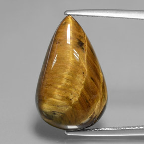 Натуральный коричневый tiger's eye 12,18 карата форма груши, непрозрачный