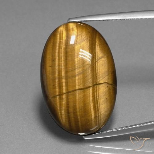 20.16ct Натуральный Теплый коричневый Тигриный Глаз, Овал, Непрозрачный