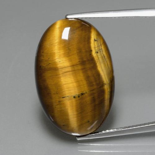 Натуральный коричневый tiger's eye 19,40 карата огранка овал, непрозрачный