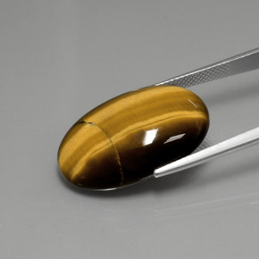 18.94 карата, натуральный Теплый коричневый Тигровый глаз, Огранка Овал, Непрозрачный