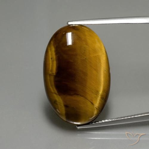 20.09ct Натуральный Коричневый Тигриный Глаз, Овал, Непрозрачный